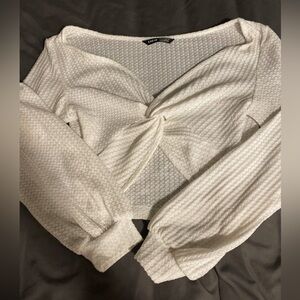 Shein Long Sleeve Waffle Crop Top